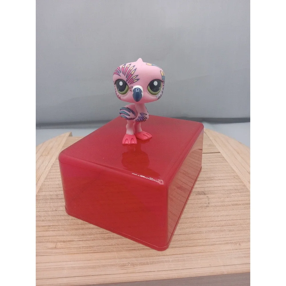 Littlest Pet‎ Shop Flamingo LPS #1438 Pink Post Card Tattoo Feathers